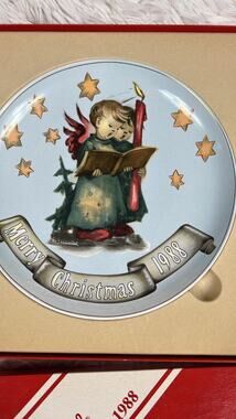 VTG MJ Hummel Angel Duet H-411 Christmas Decorative Plate 1988 Goebel W. Germany